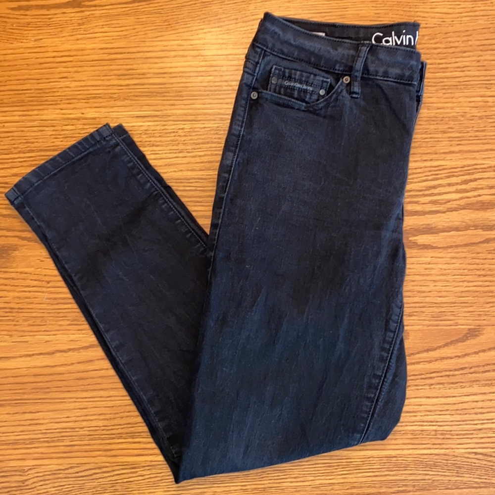 Calvin Klein- Black Semi faded skinny ankle jeans